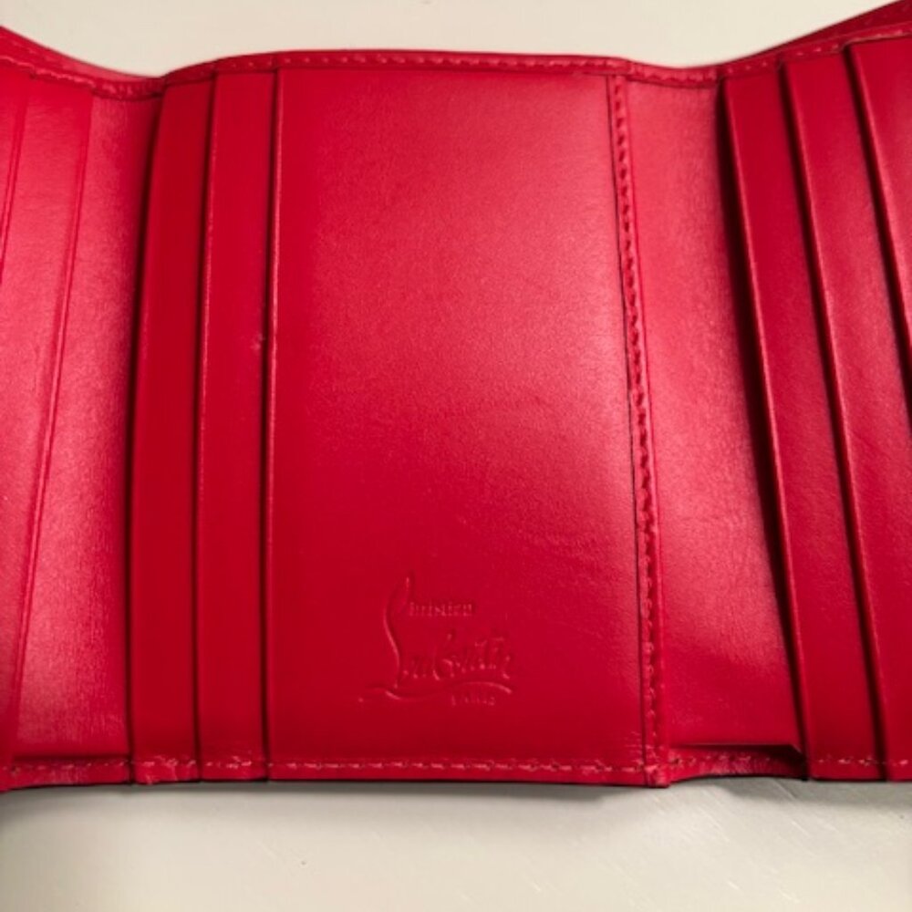 👠Christian Louboutin Loubitag Graffiti Patent Mini Trifold Wallet-RARE! - Picture 10 of 10